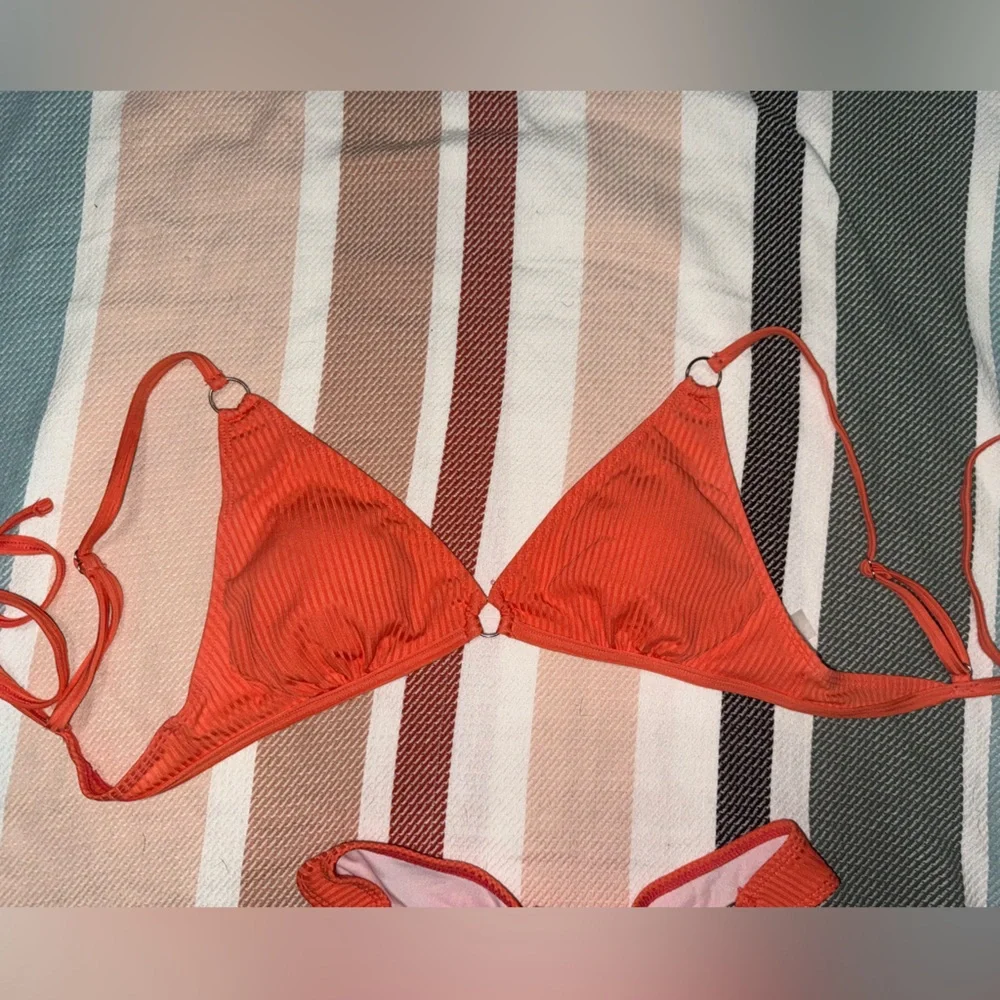 Vibrant Coral-Orange Bikini Set